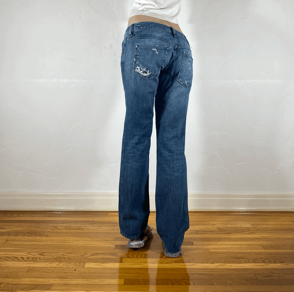 Diesel Low Rise Ombre Straight Jeans, S