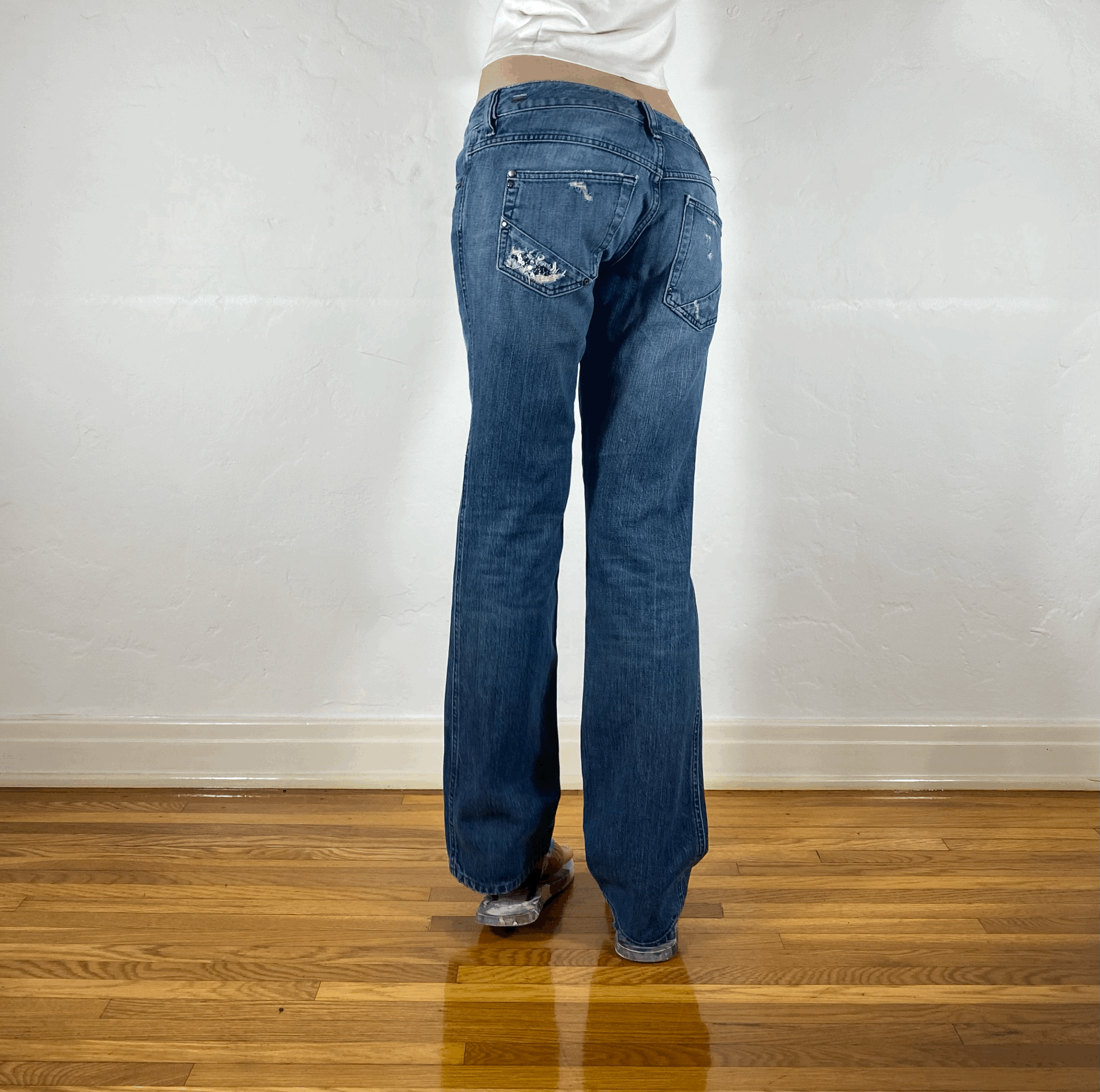 Diesel Low Rise Ombre Straight Jeans, S