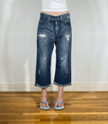 Distressed Capri Jeans, L