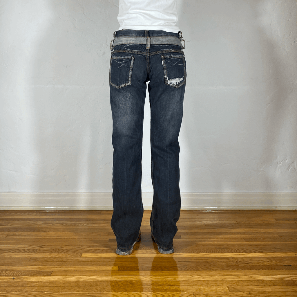 Vintage Gray Straight Jeans, M