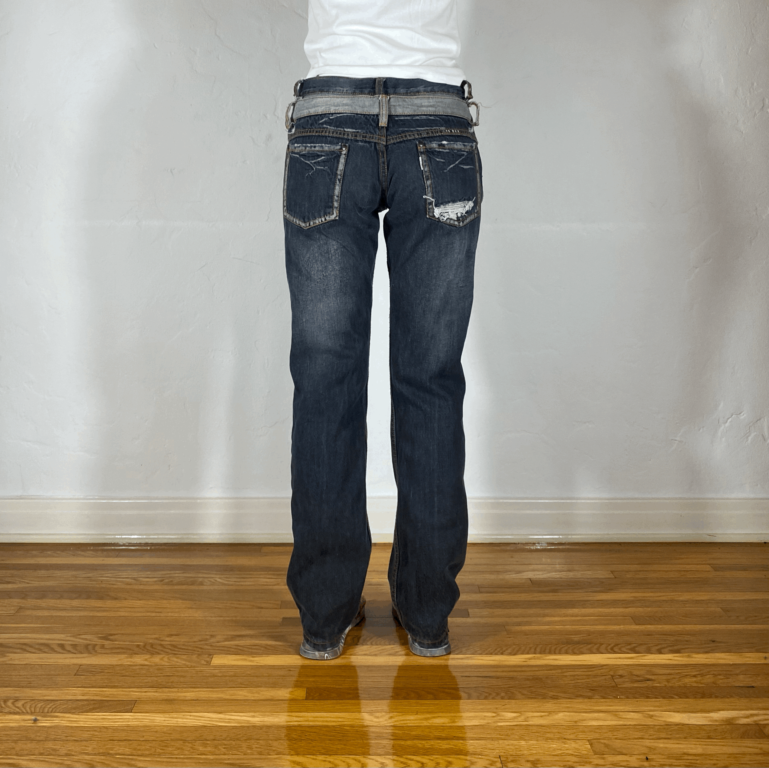 Vintage Gray Straight Jeans, M
