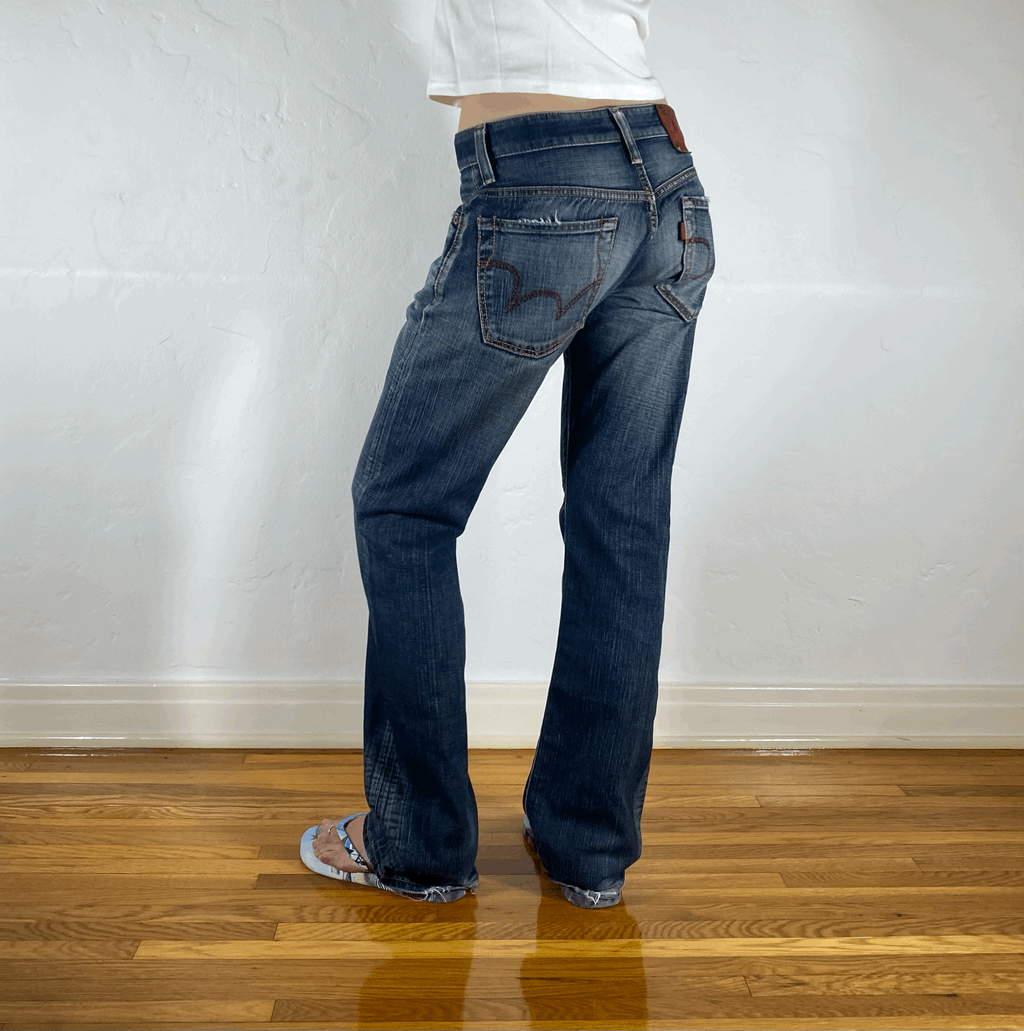 Edwin Blue Distressed Jeans, M