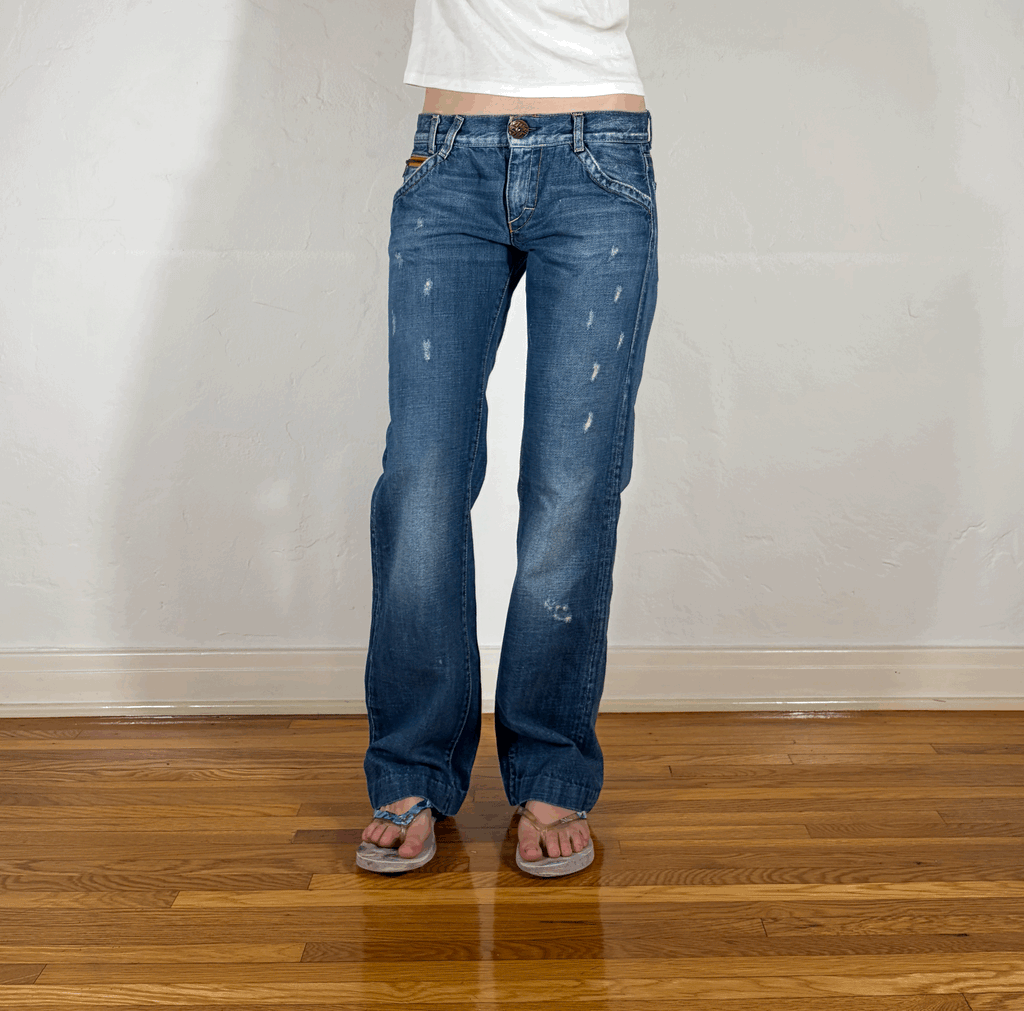Miss Sixty Orange Zipper Jeans, S