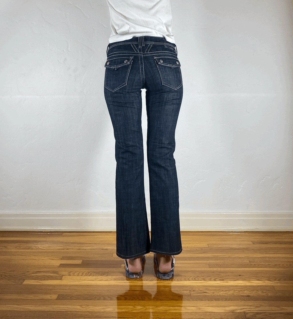 Marithe + Francois Girbaud Straight Dark Jeans, S