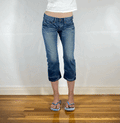 Cinch Back Capri Jeans, XS