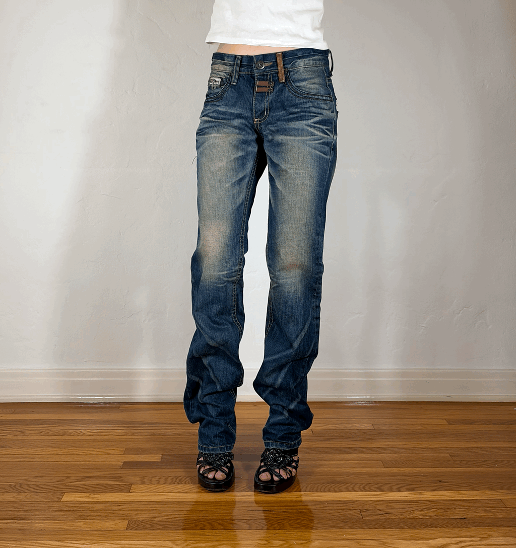 Lolita Brown Off Stitched Jeans, M