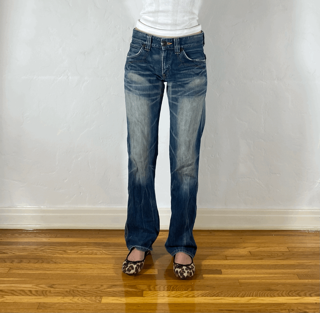 Edwin Brown and Orange Stitch Tiger Jeans, S