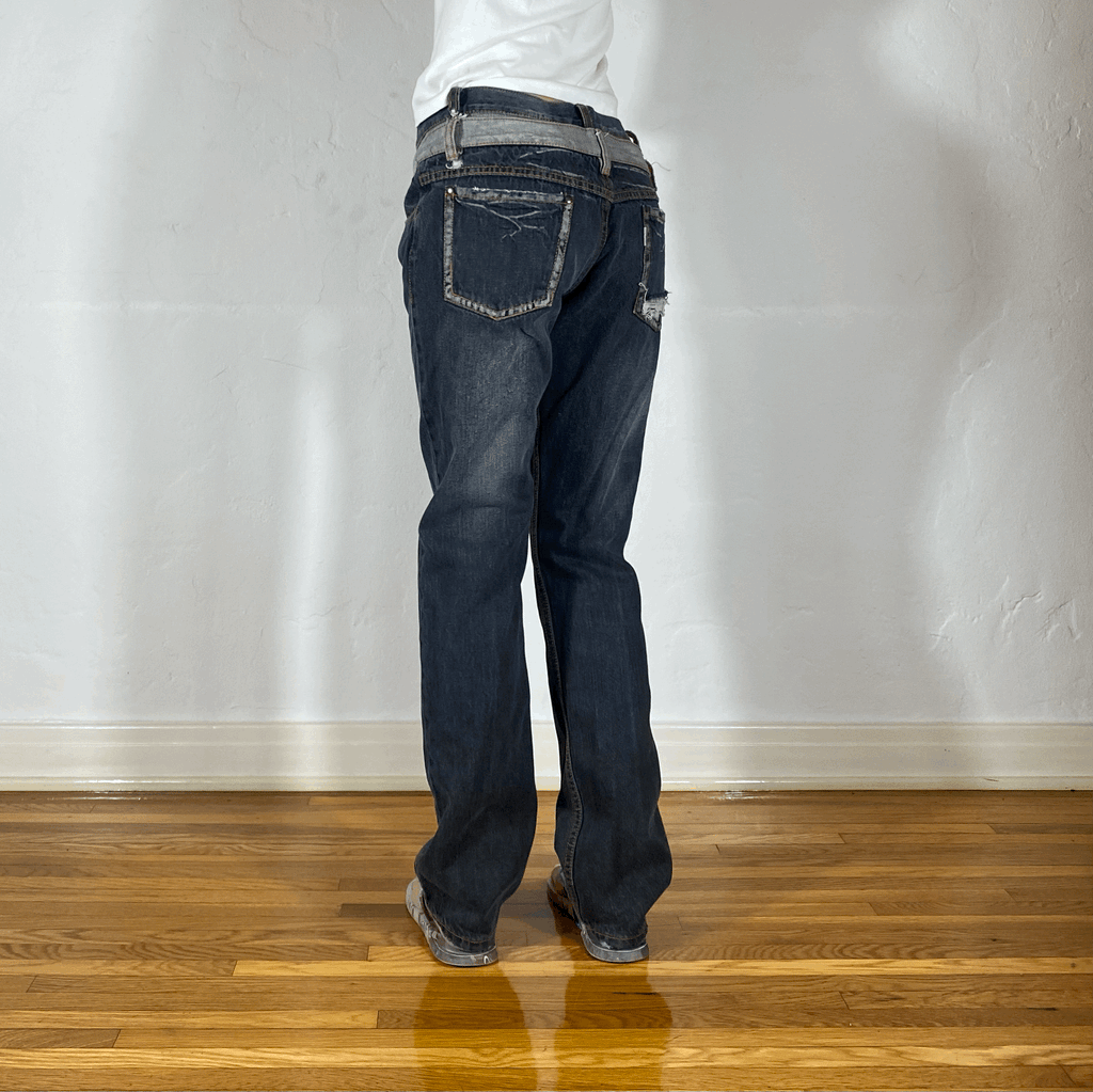 Vintage Gray Straight Jeans, M