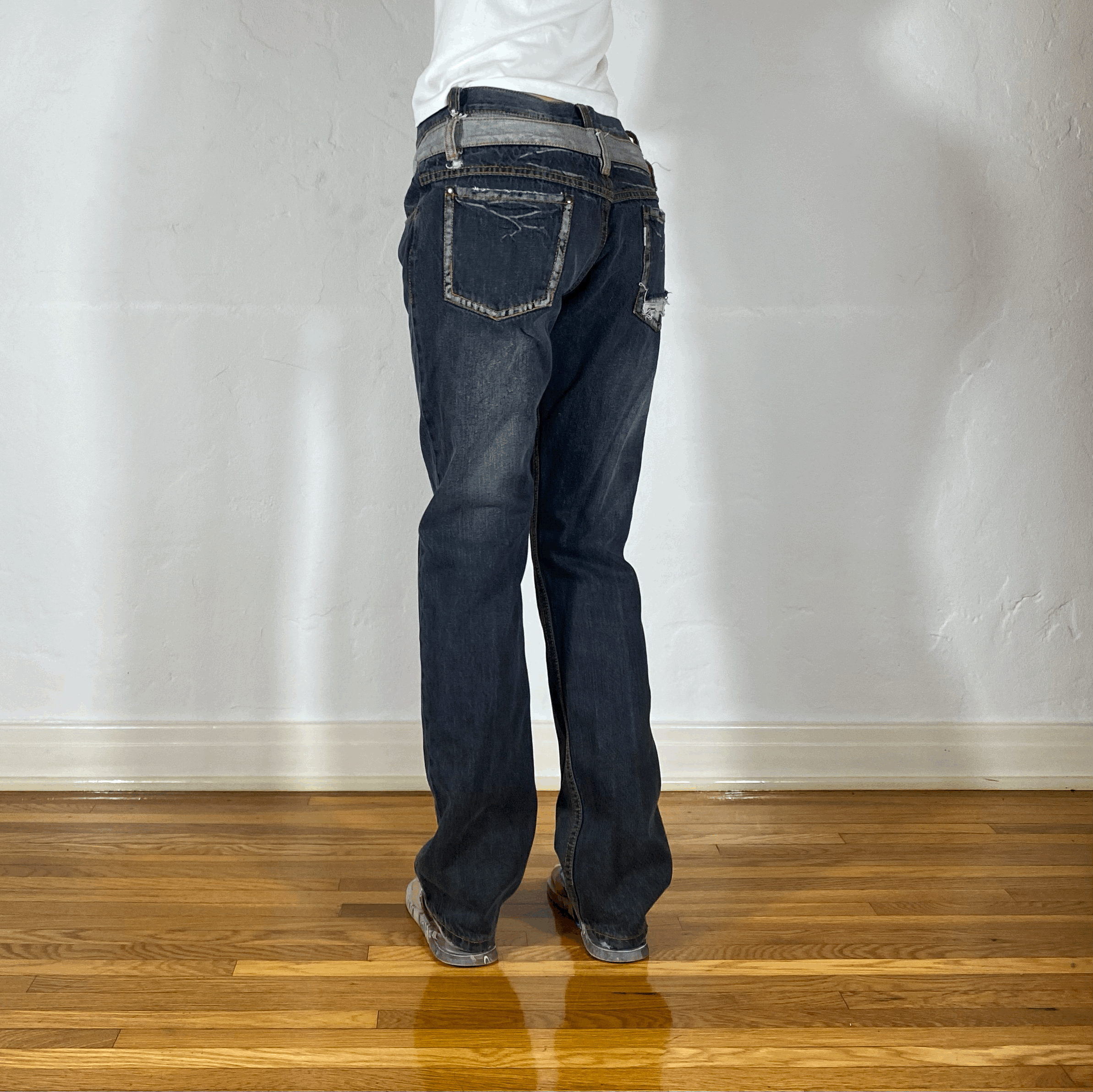 Vintage Gray Straight Jeans, M