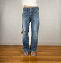 Edwin Orange Stitch Ripped Jeans, M/L