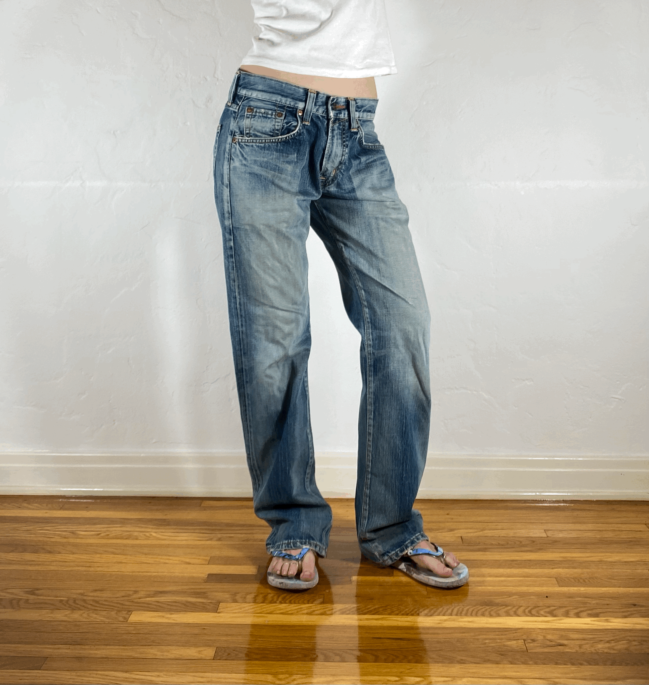 Edwin Unique Blue Baggy Jeans, S/M