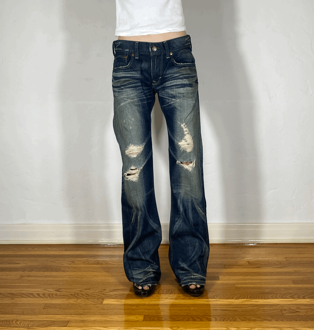 Edwin Blue Rainbow Stitch Jeans, M/L