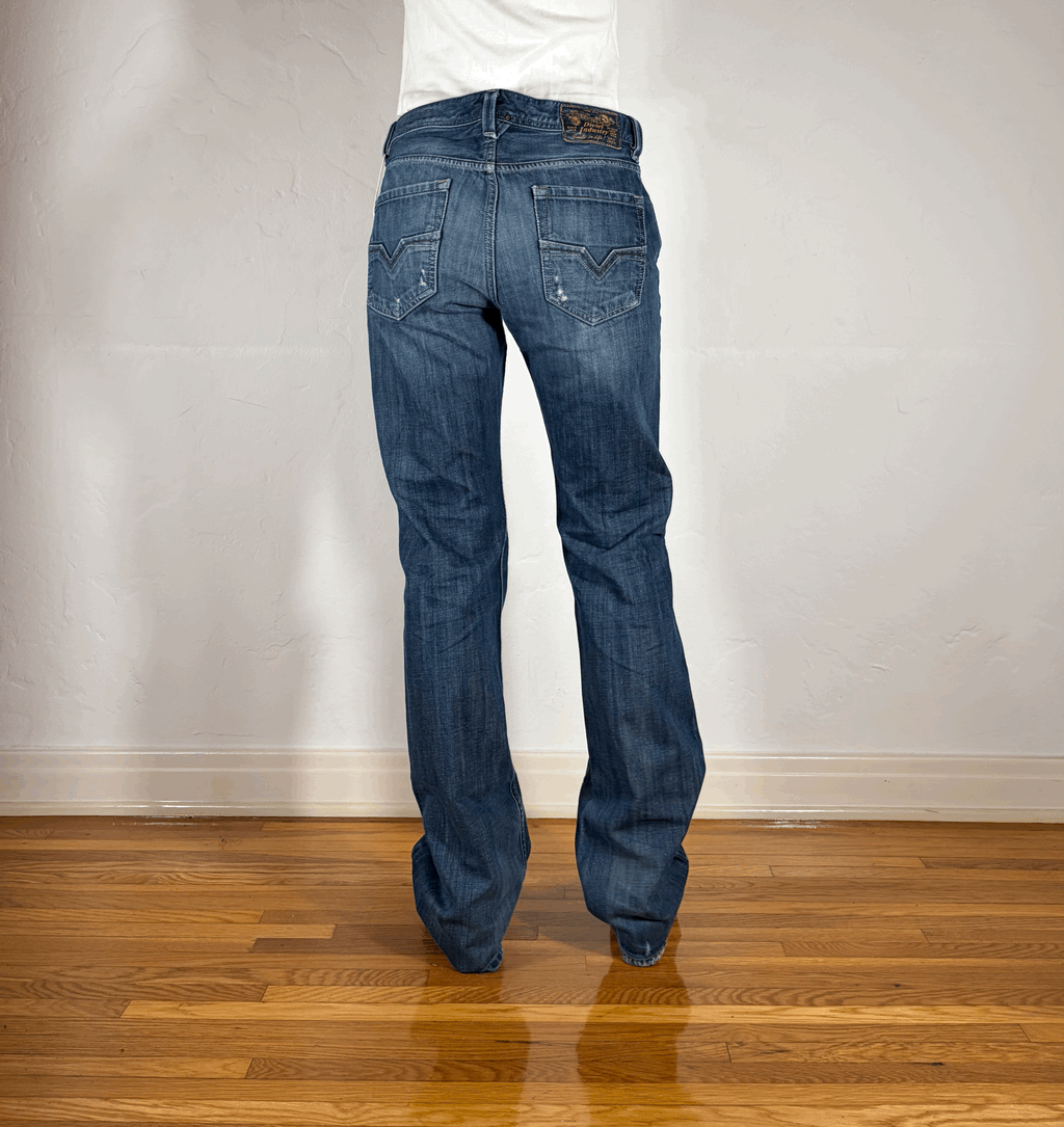 Diesel Relaxed Blue Distressed Jeans, S/M