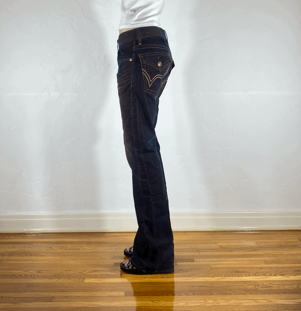 Edwin Corduroy Rust Flare Jeans, M