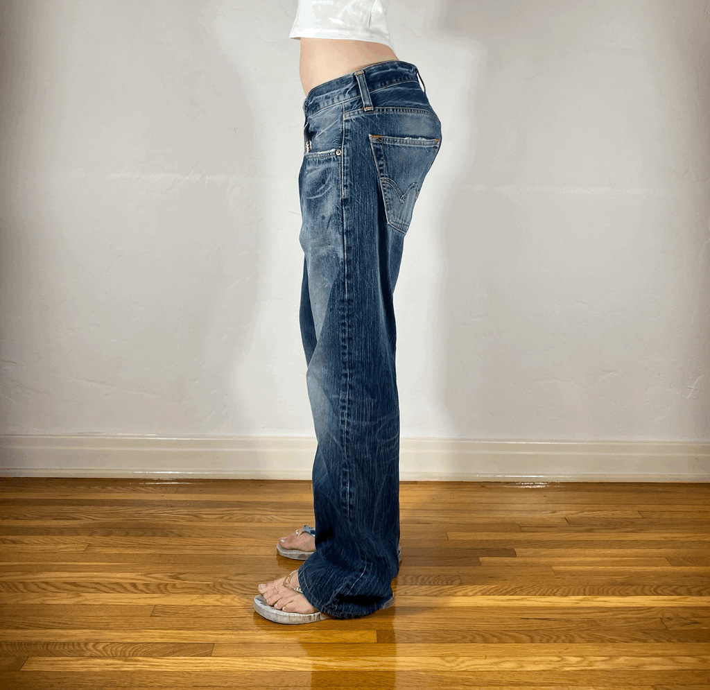 Streaky Paint Splatter Jeans, M/L