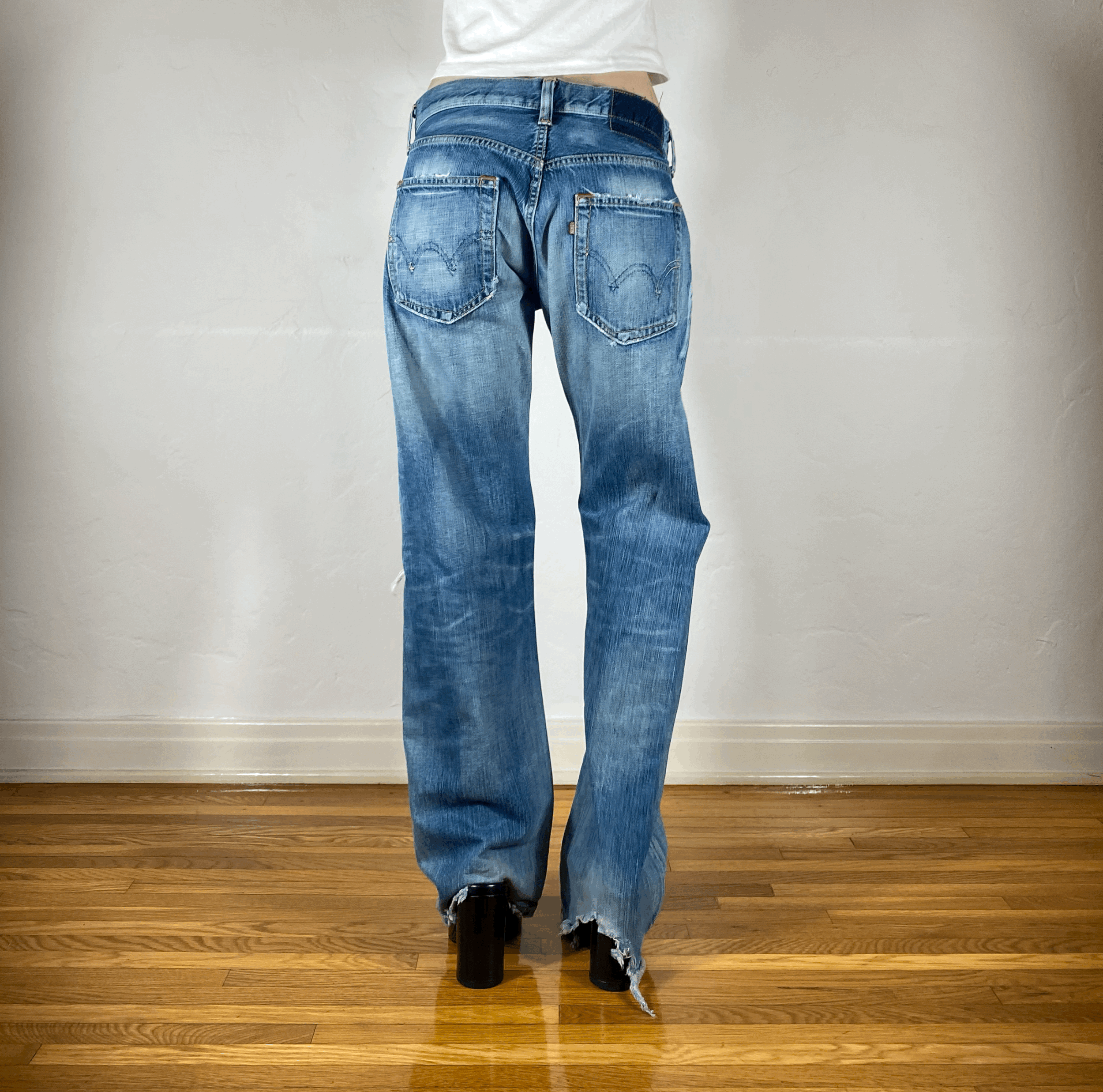 Edwin Unique Blue Baggy Jeans, S/M