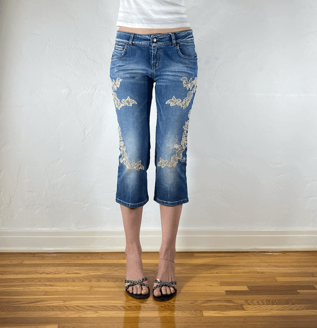 Valentino Lacey Capri Jeans, S