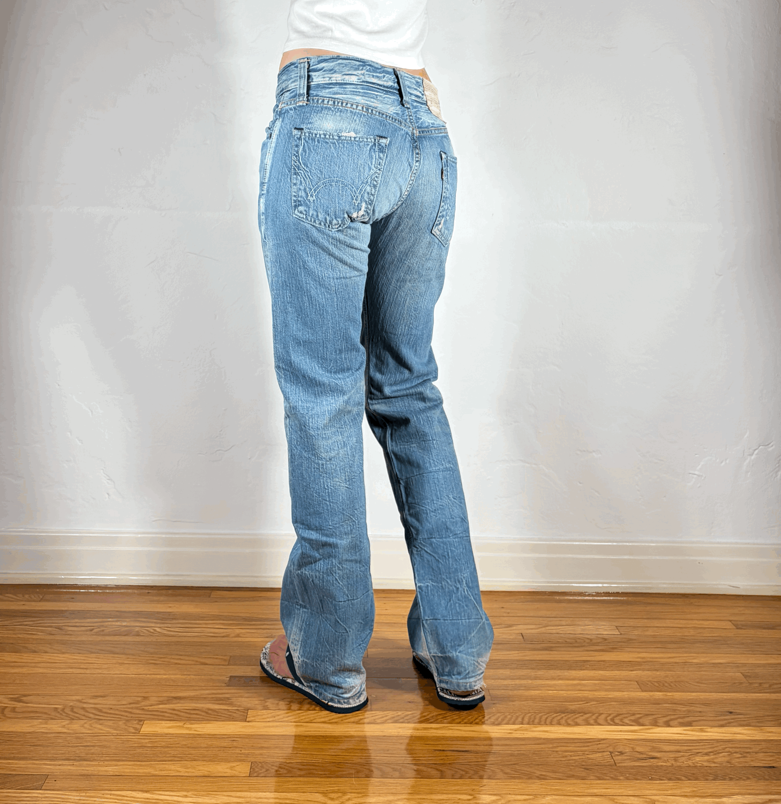 Distressed Unique Blue Distressed Jeans, S