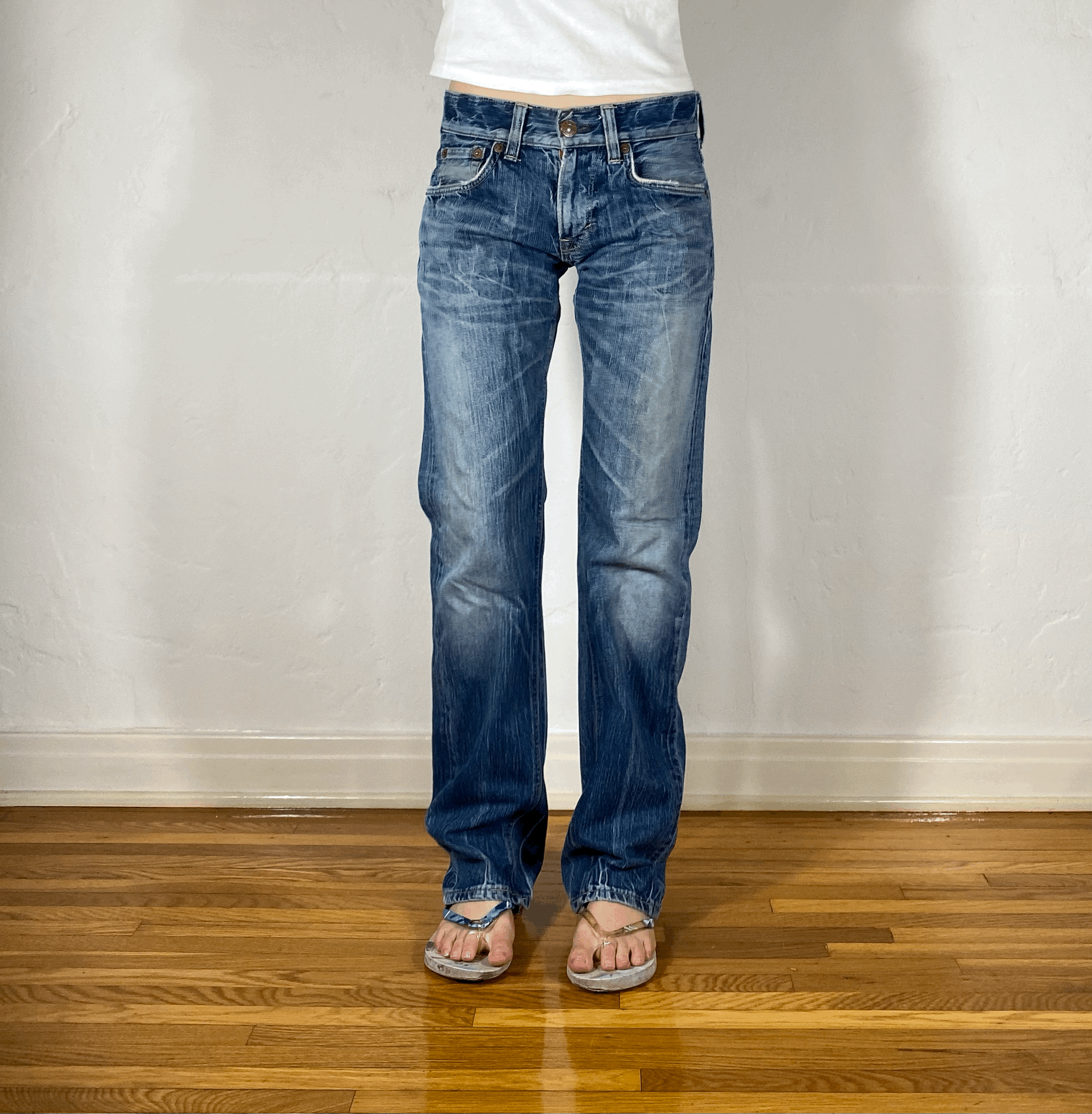 Unique Blue Stiff Jeans, S