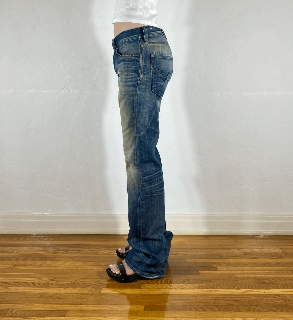 Diesel Relaxed Blue-ish Green Jeans, M