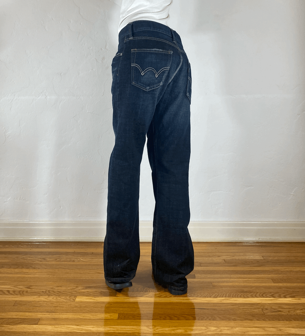Dark Grayish Blue Baggy Jeans, M