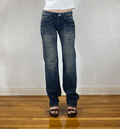 Unique Dark Blue Stiff Jeans, S/M