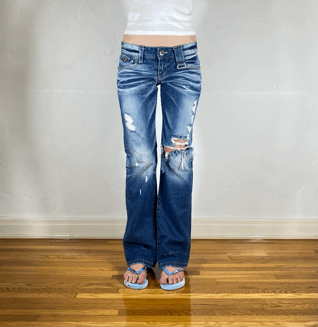 Lolita Ripped Electric Blue Jeans, S