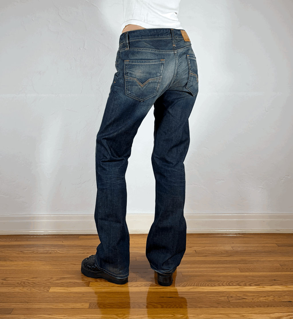 Diesel Relaxed Ombre Green Hue Jeans, M