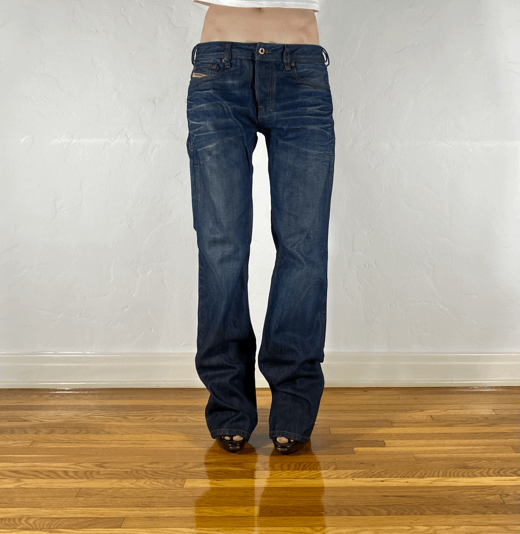 Diesel Waxy Indigo Blue Jeans, L