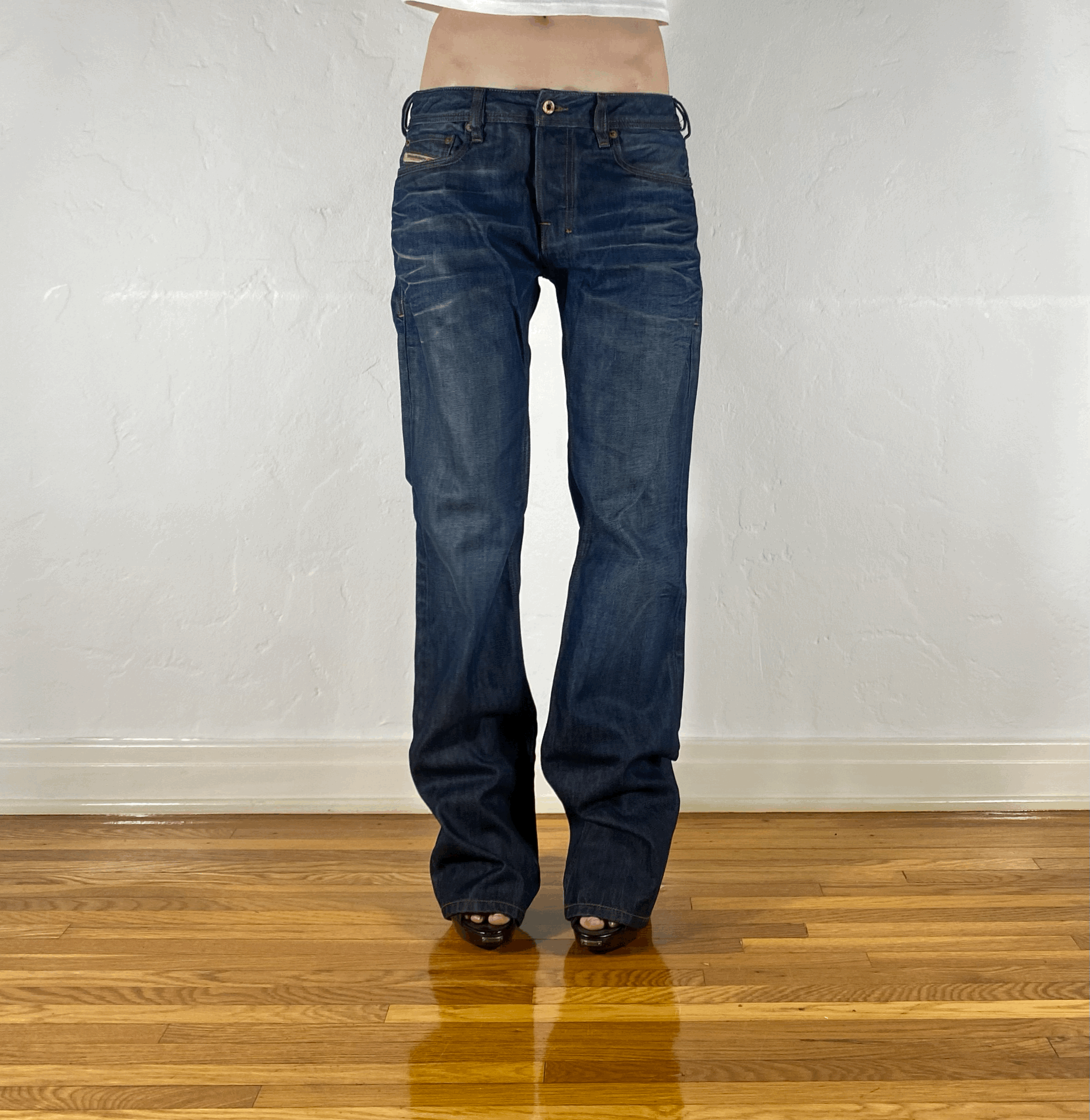 Diesel Waxy Indigo Blue Jeans, L