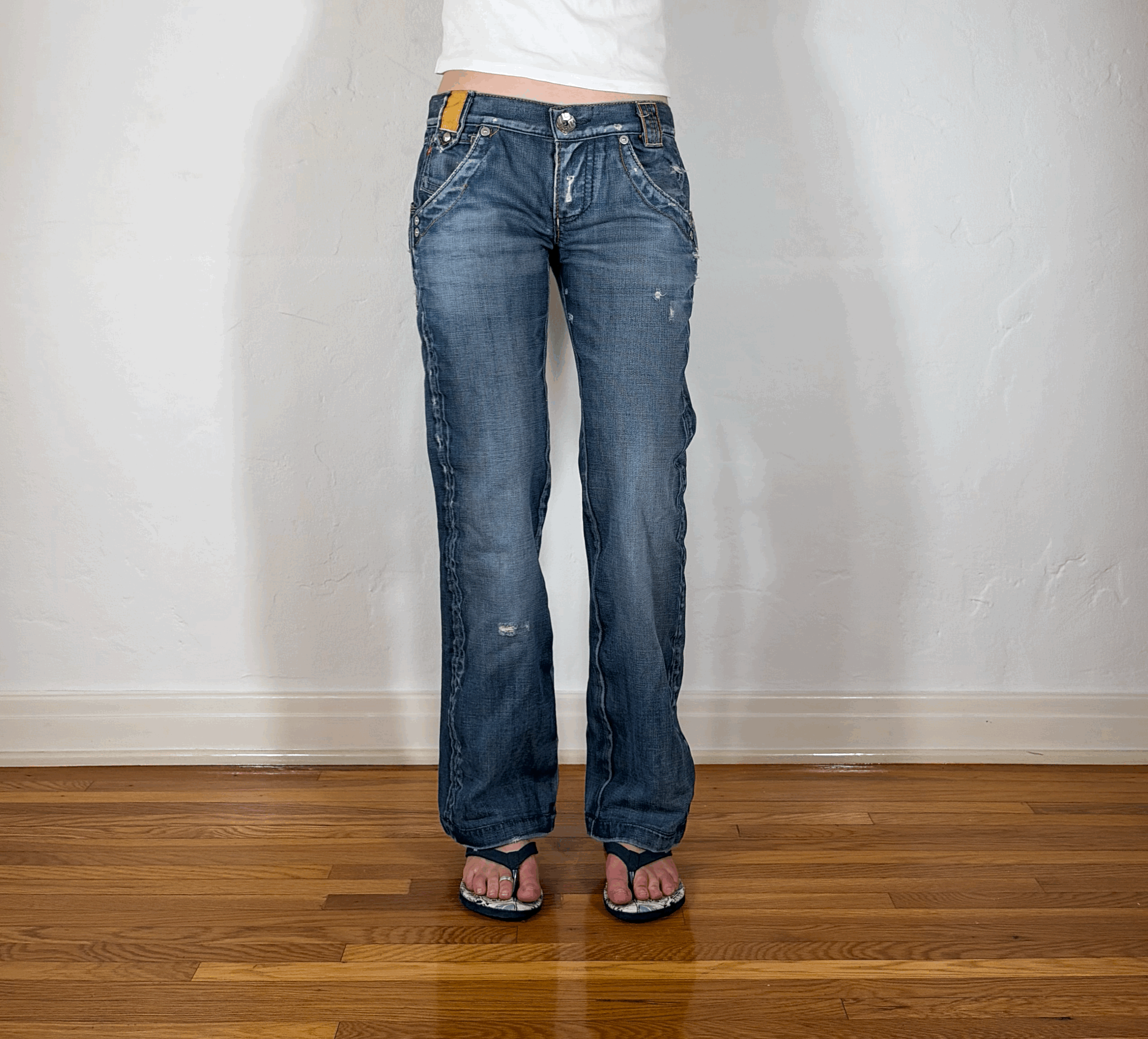 Miss Sixty Distressed Pocket Jeans, S/M