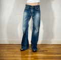 Aqua Blue Flare Jeans, L/XL