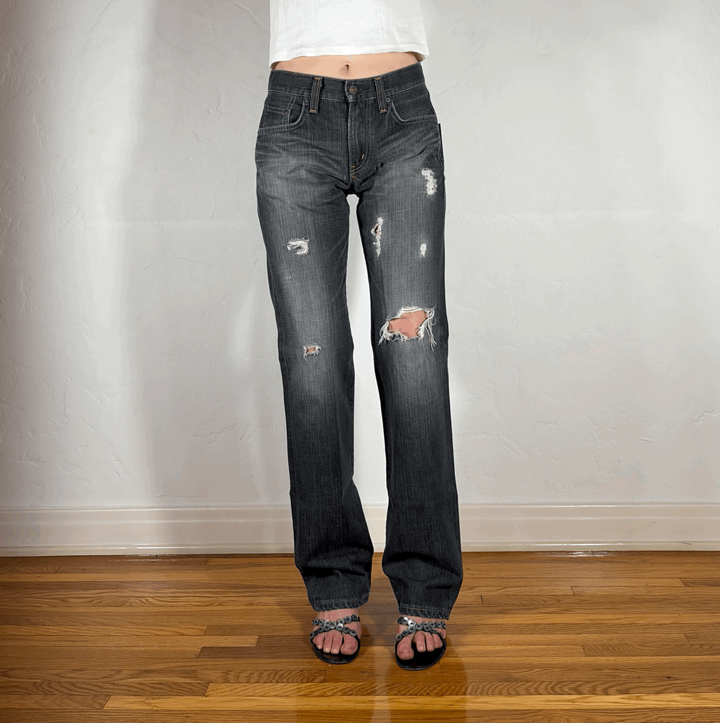 Edwin Gray Baggy Hole Jeans, S