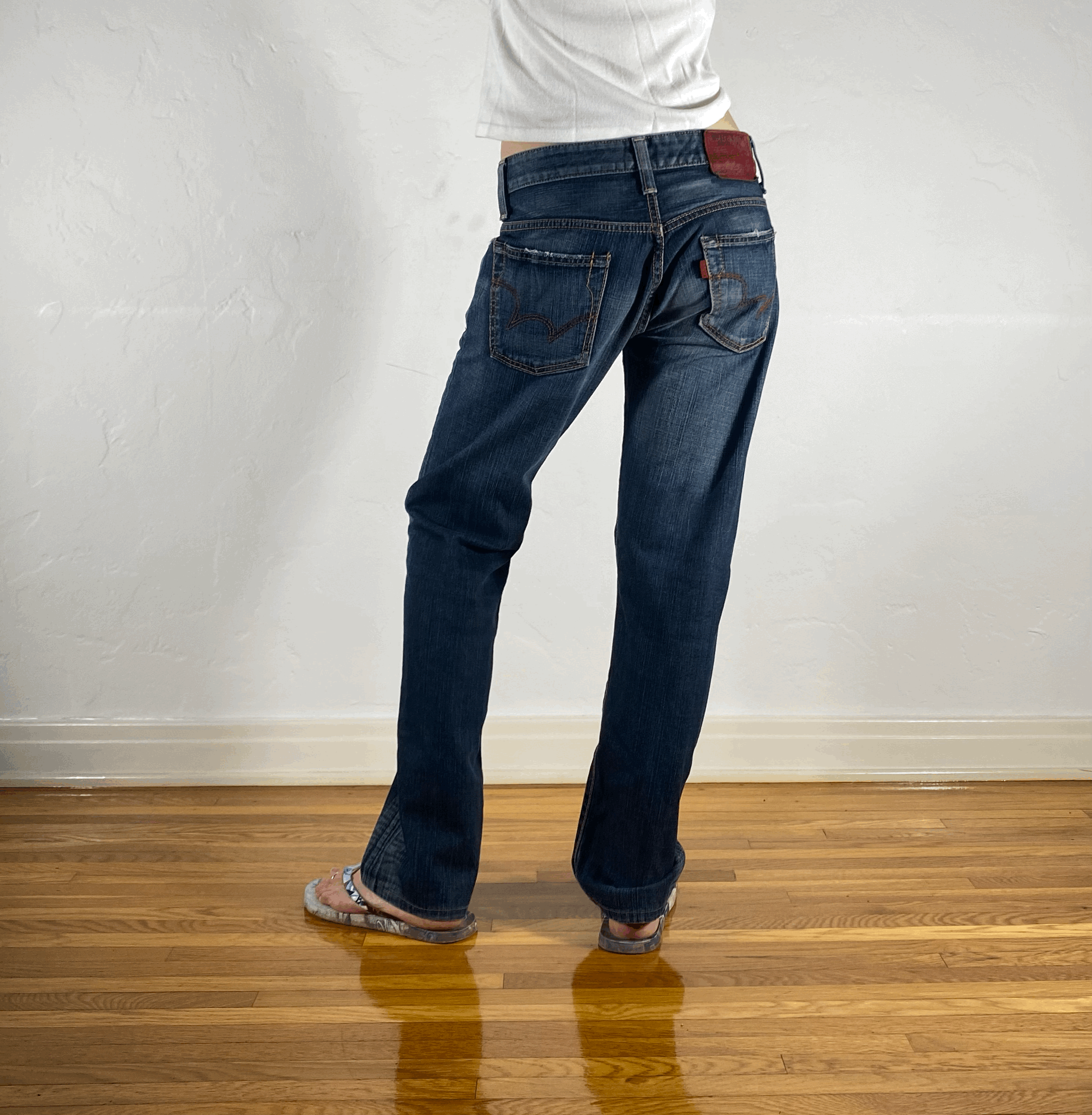 Edwin Blue Distressed Jeans, S/M