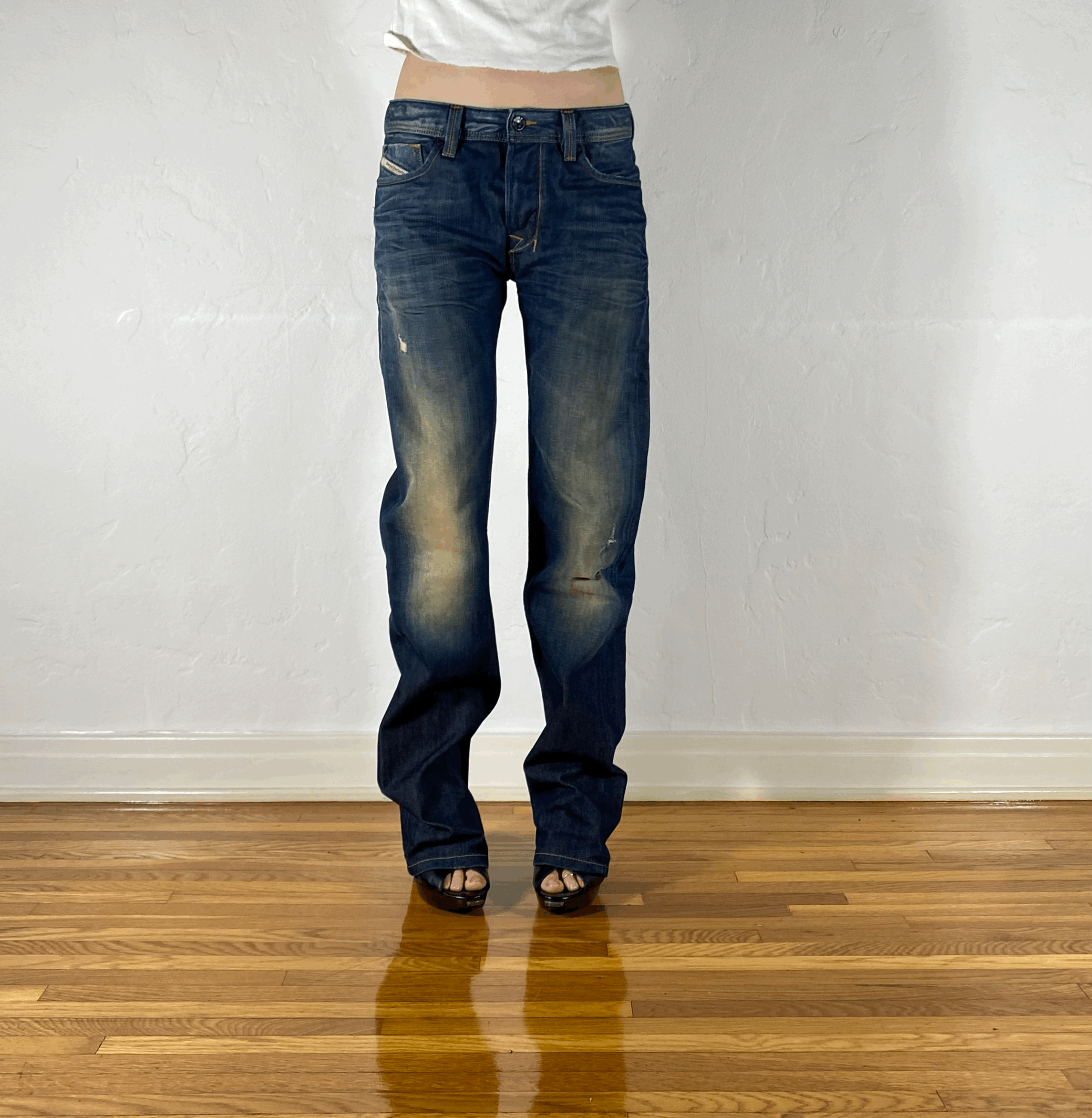 Diesel Relaxed Ombre Wash Jeans, M