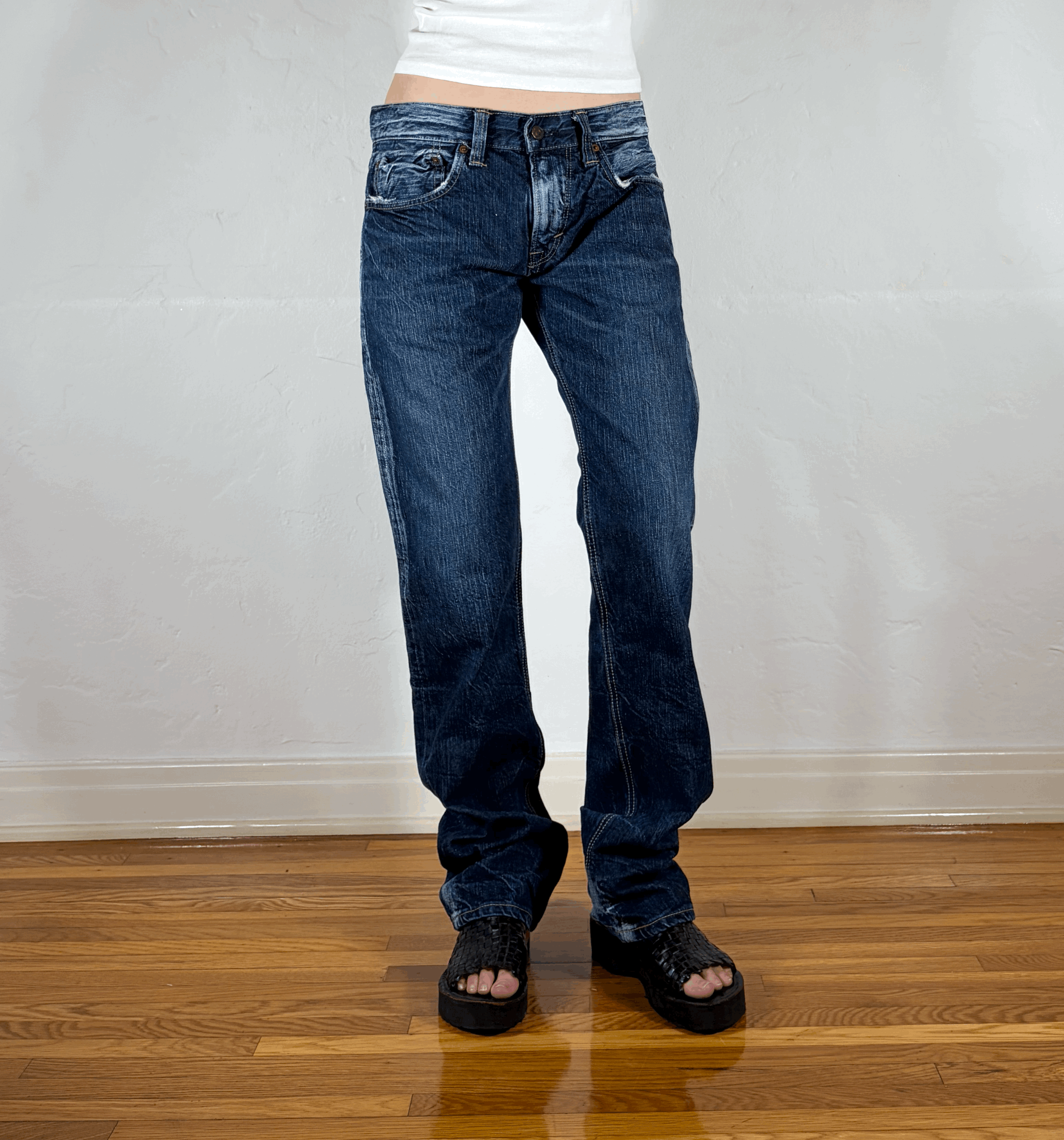 Edwin Unique Blue Streaky Jeans, L