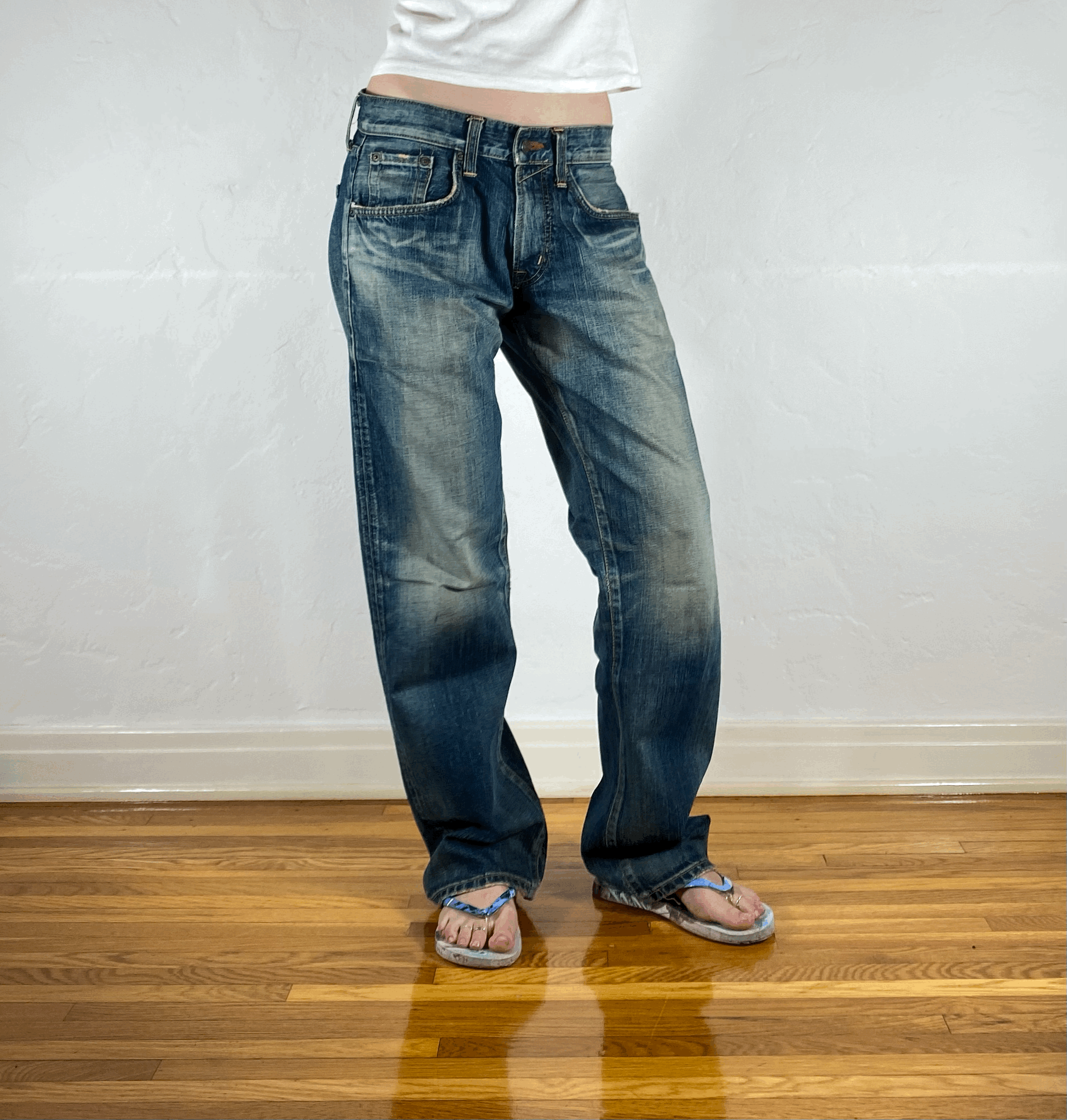 Edwin Unique Blue Baggy Jeans, S/M