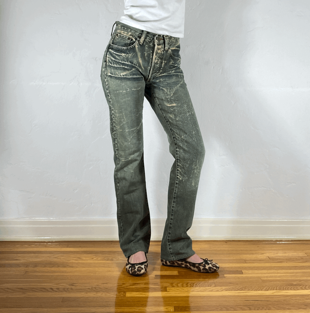 Japanese Chemical Wash Baggy Jeans, S