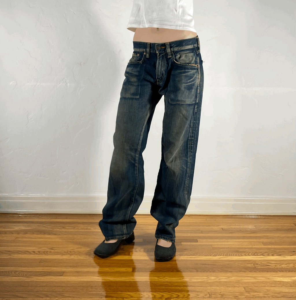 Edwin Unique Blue Baggy Jeans, S