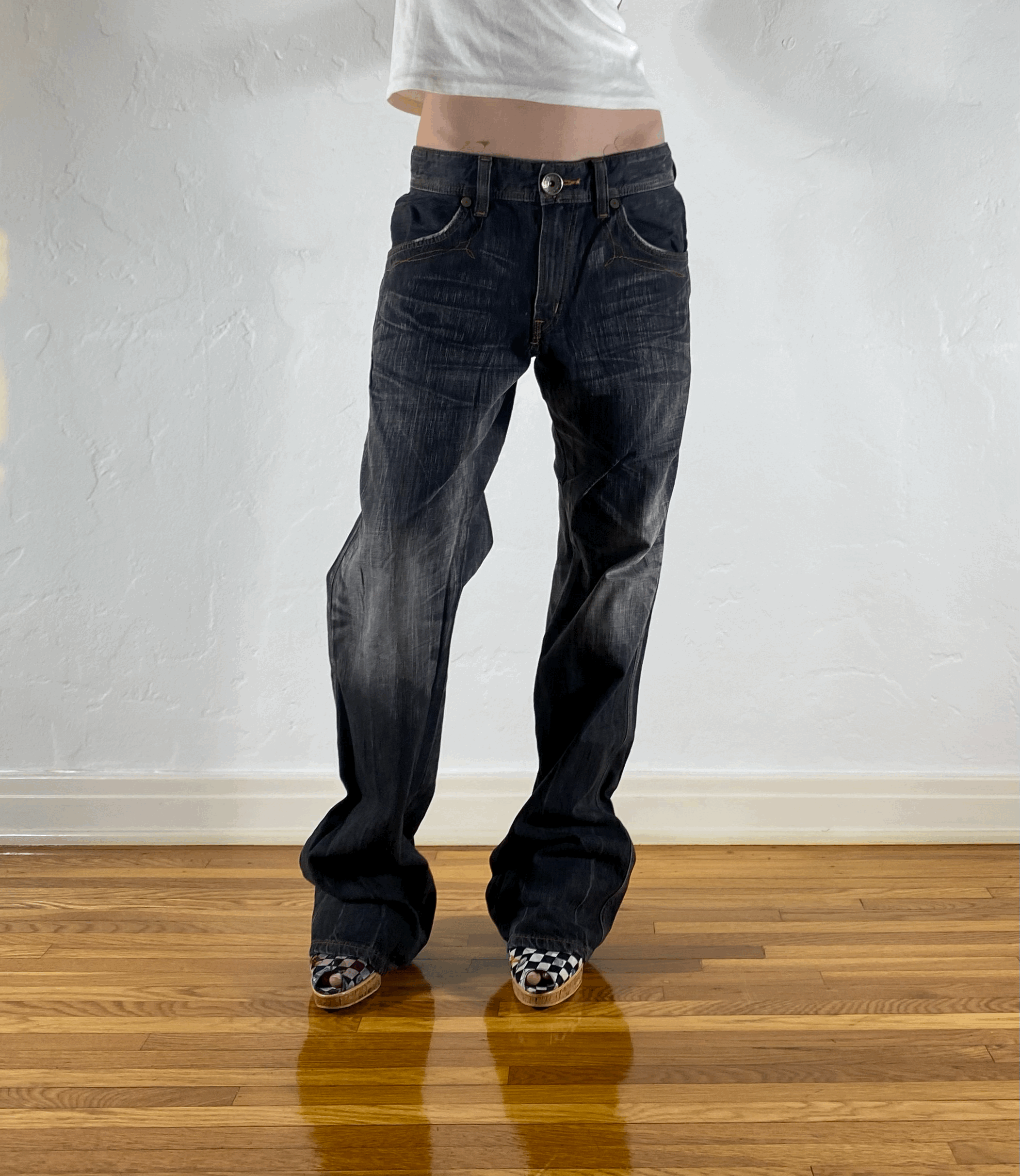 Edwin Black and Orange Stitch Tiger Jeans, XL