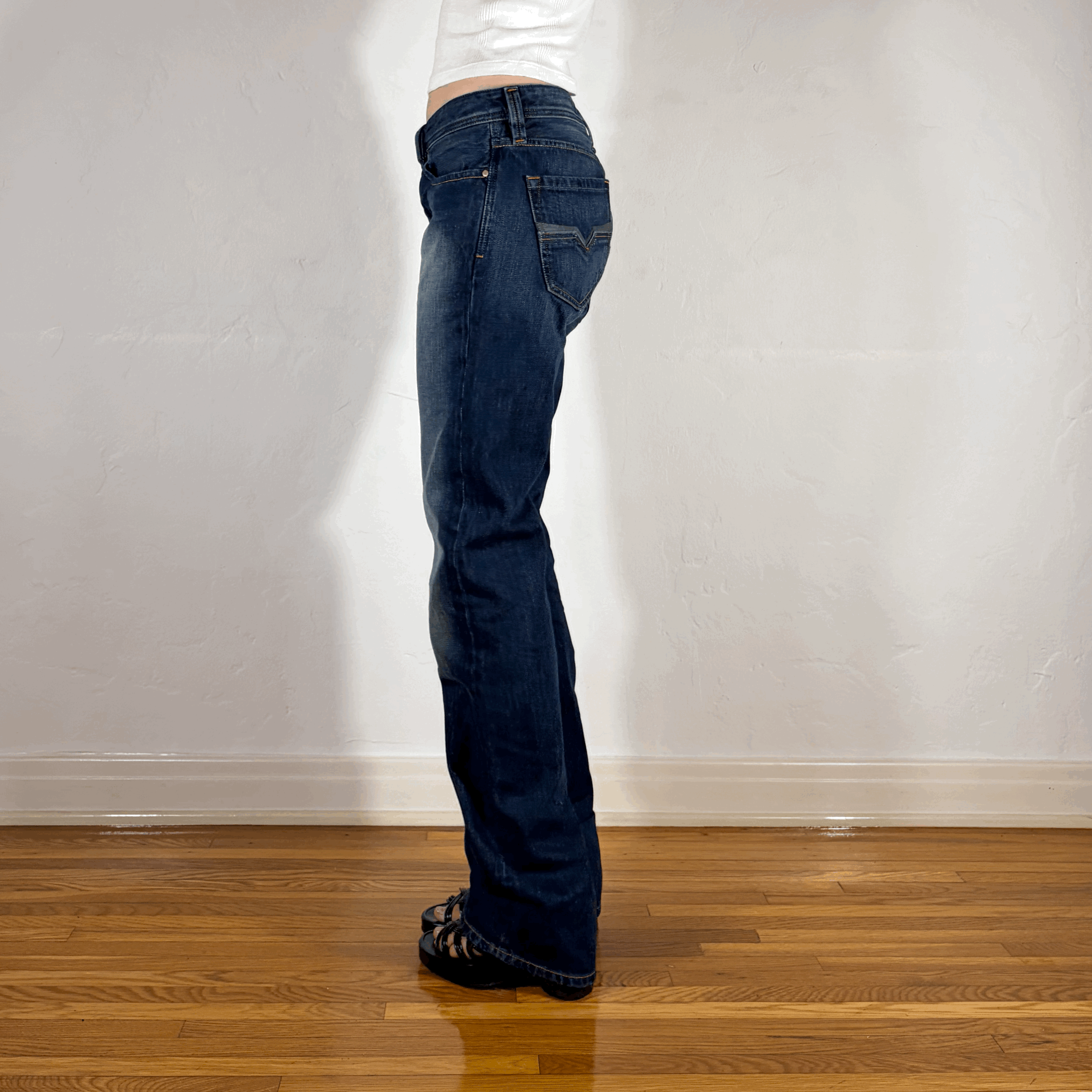 Diesel Relaxed Dark Blue Ombre Jeans, S
