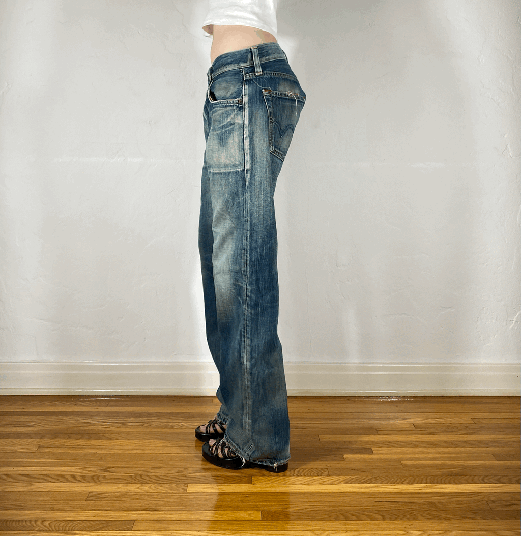 Unique Blue Baggy Jeans, M