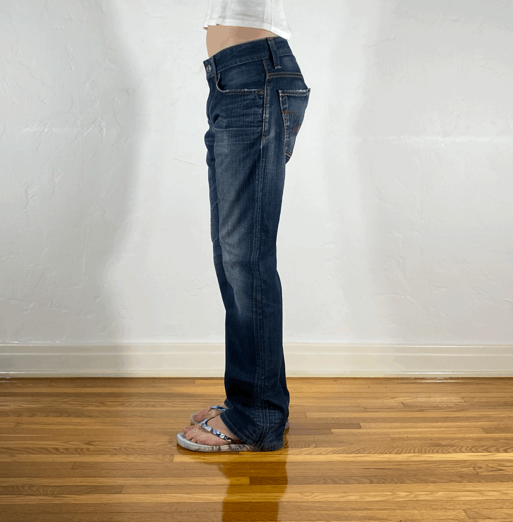Edwin Blue Distressed Jeans, S/M