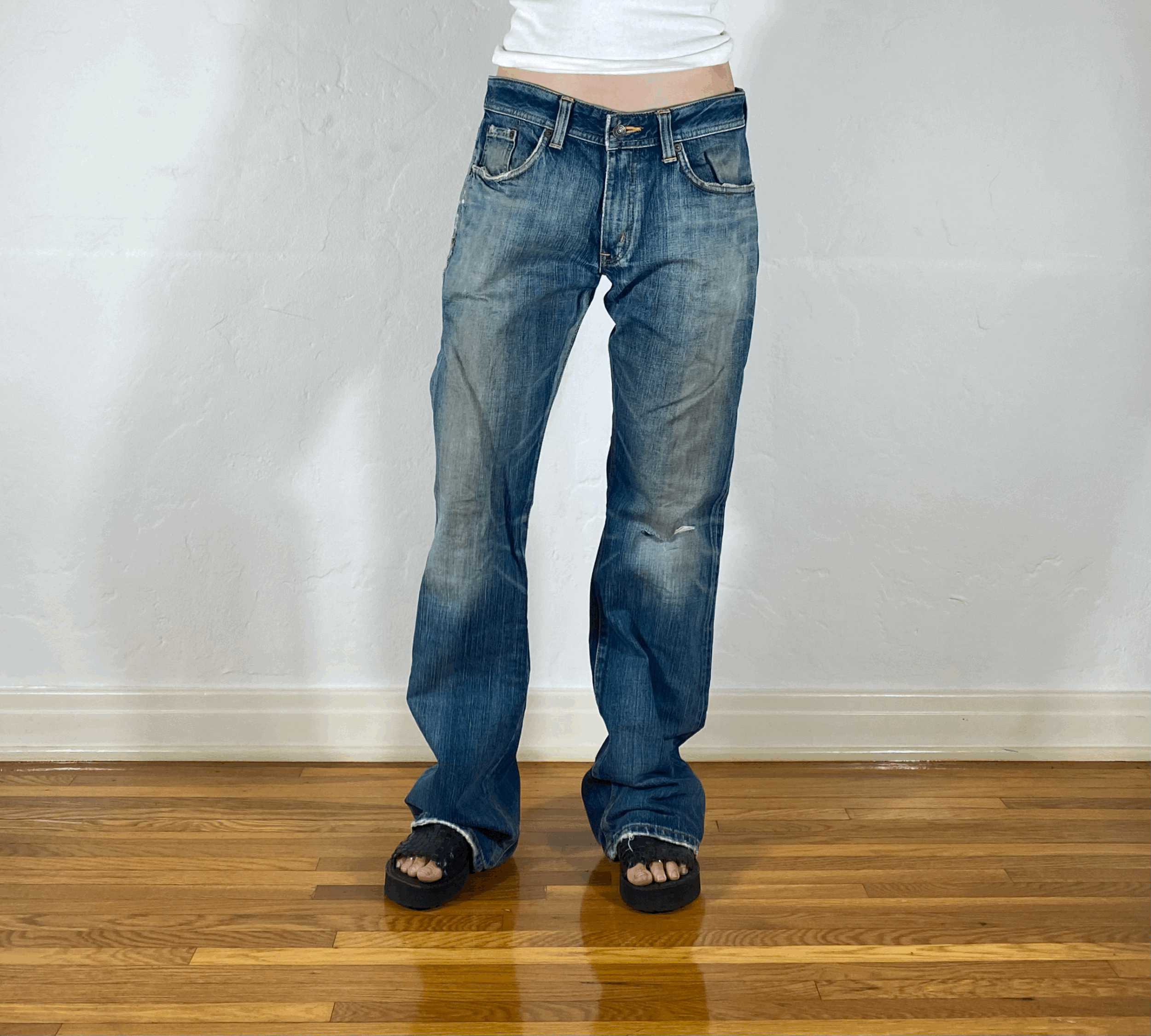 Edwin Unique Blue Flare Jeans, L