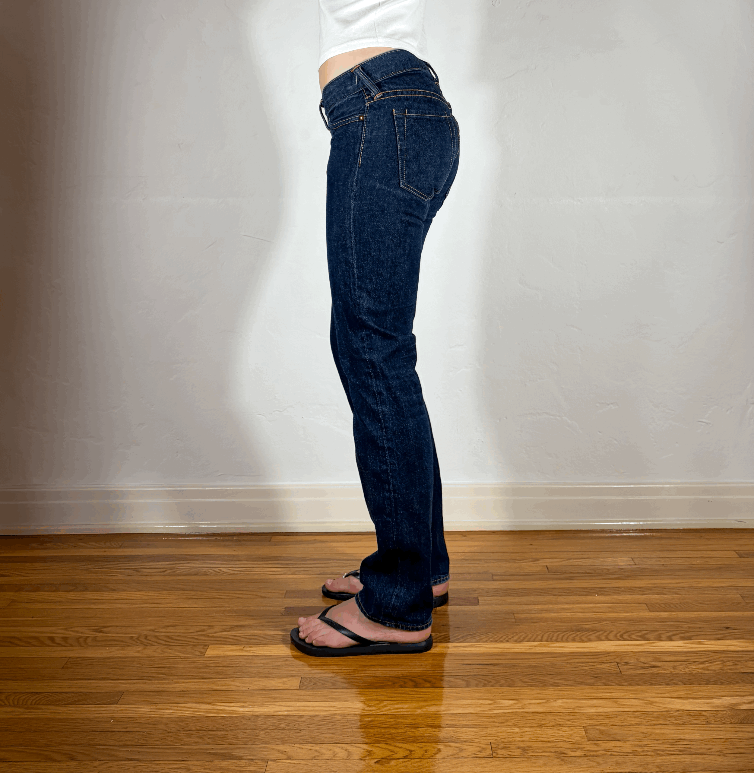 Evisu Dark Blue Low Rise Jeans, XS