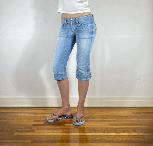 Diesel Light Blue Capri Jeans, XS/S