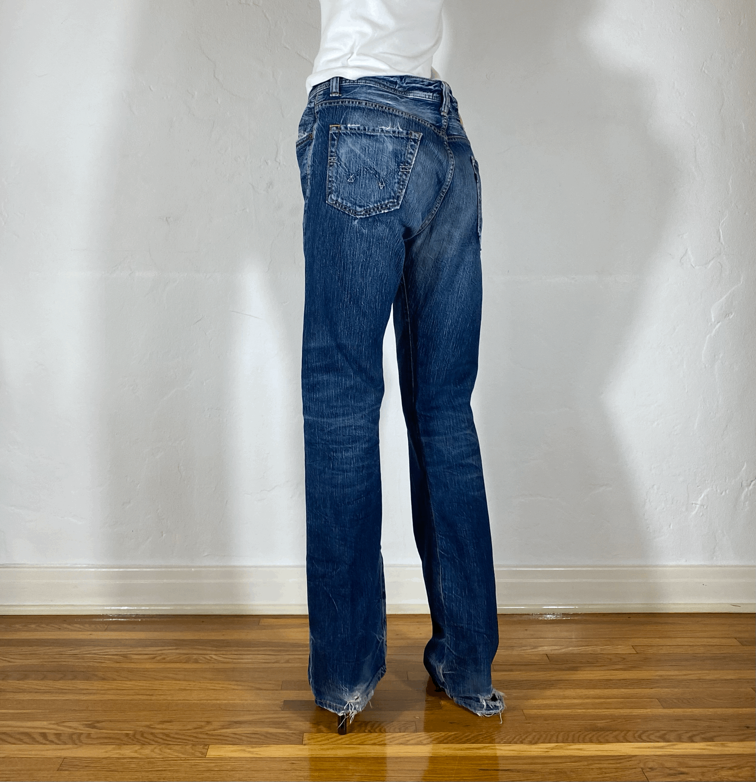 Unique Blue Stiff Jeans, L