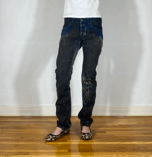 Diesel Leopard Ombre Skinny Rocker Jeans, S/M