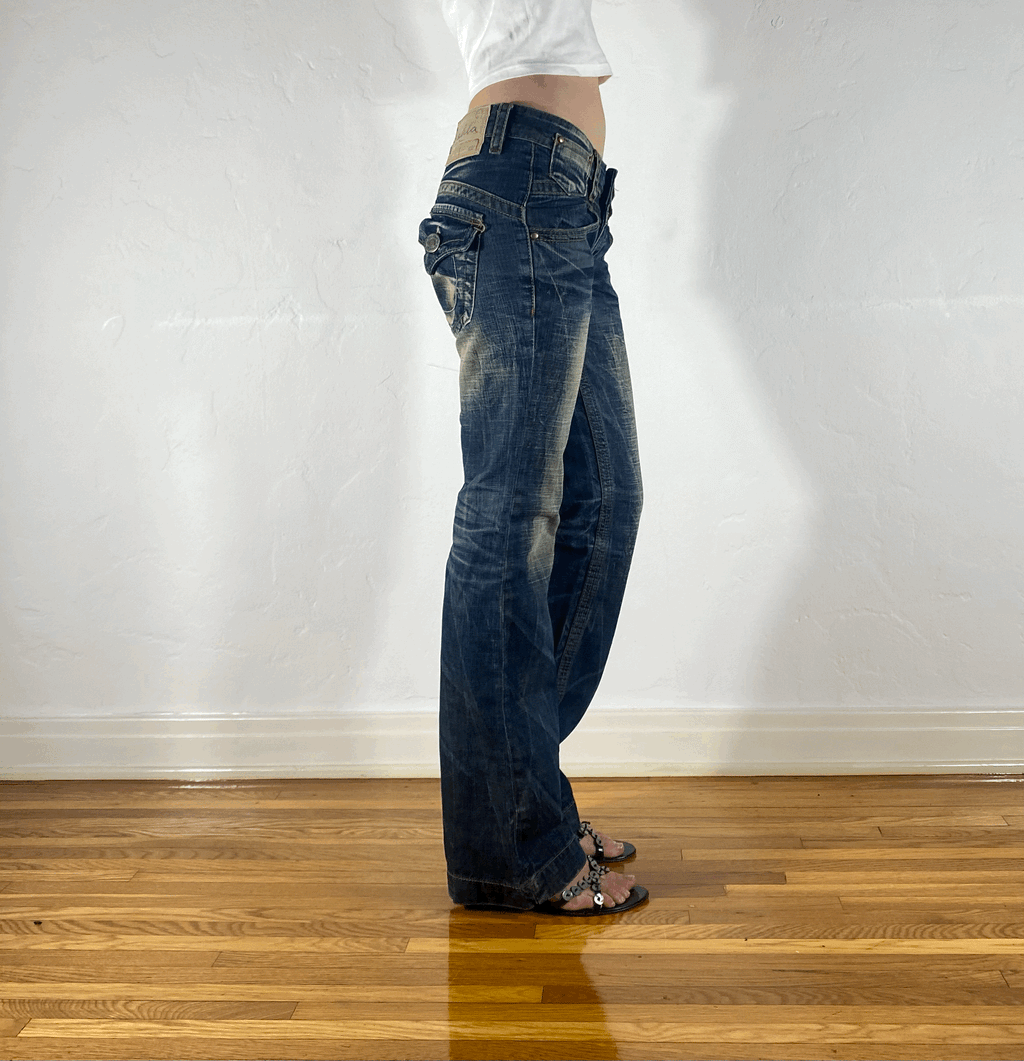 Lolita Low Rise Faded Pocket Jeans, S