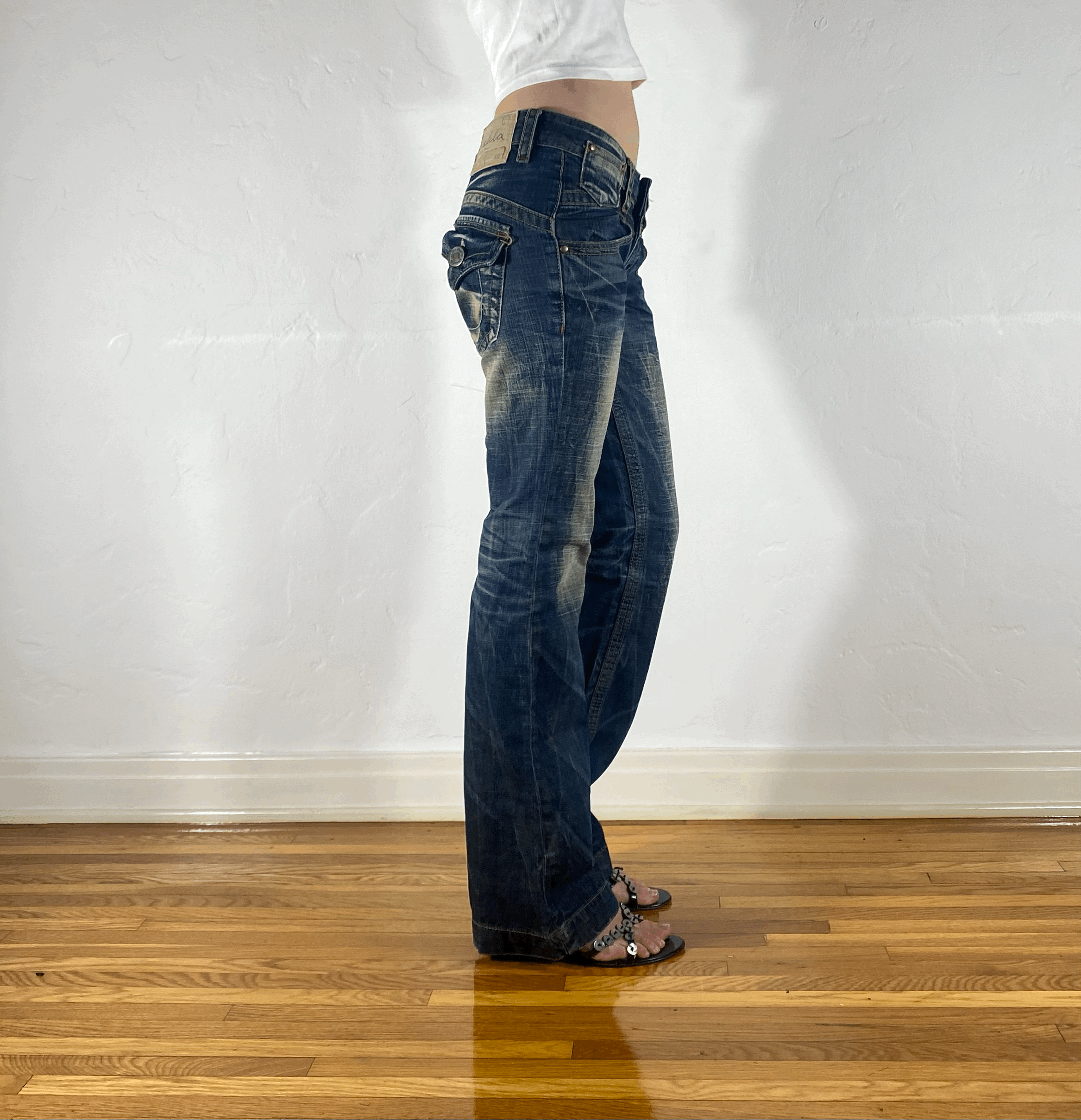 Lolita Low Rise Faded Pocket Jeans, S